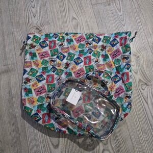 Vera Bradley Mini Ditty Travel Set Cuban Stamps - 2 Pieces NWT